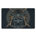 Black Samurai Mask Print Polyester Doormat