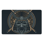 Black Samurai Mask Print Polyester Doormat