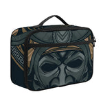 Black Samurai Mask Print Portable Lunch Bag