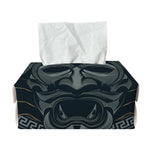Black Samurai Mask Print Rectangle Tissue Box Cover