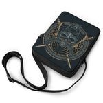 Black Samurai Mask Print Rectangular Crossbody Bag