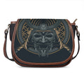 Black Samurai Mask Print Saddle Bag
