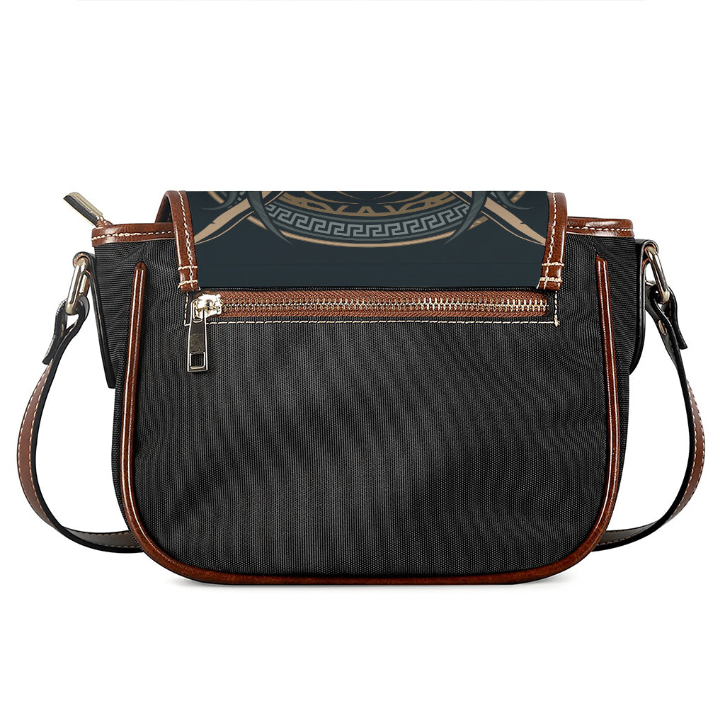 Black Samurai Mask Print Saddle Bag