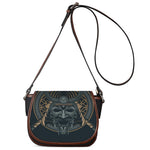 Black Samurai Mask Print Saddle Bag