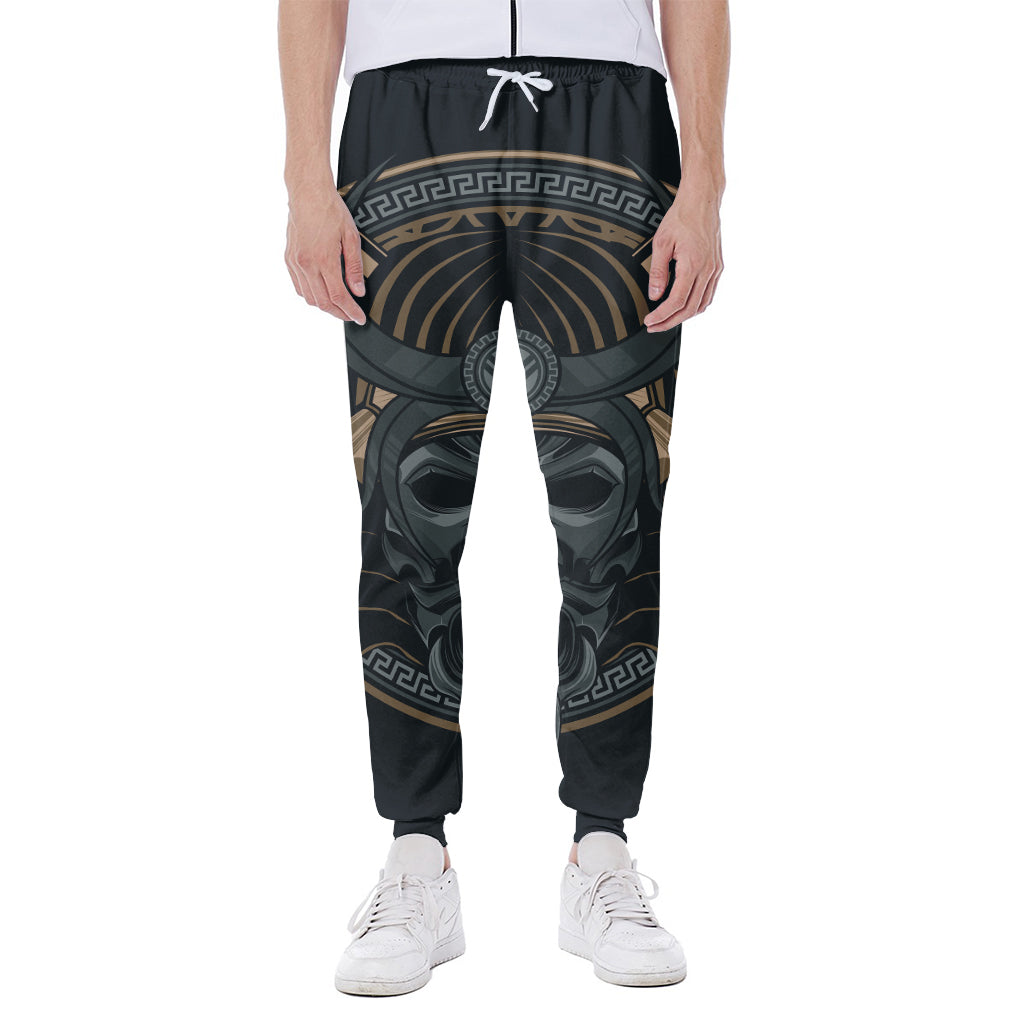Black Samurai Mask Print Scuba Joggers