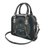 Black Samurai Mask Print Shoulder Handbag