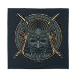 Black Samurai Mask Print Silk Bandana