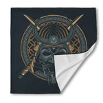 Black Samurai Mask Print Silk Bandana
