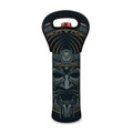 Black Samurai Mask Print Single Neoprene Wine Tote