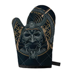 Black Samurai Mask Print Single Oven Mitt