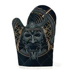 Black Samurai Mask Print Single Oven Mitt