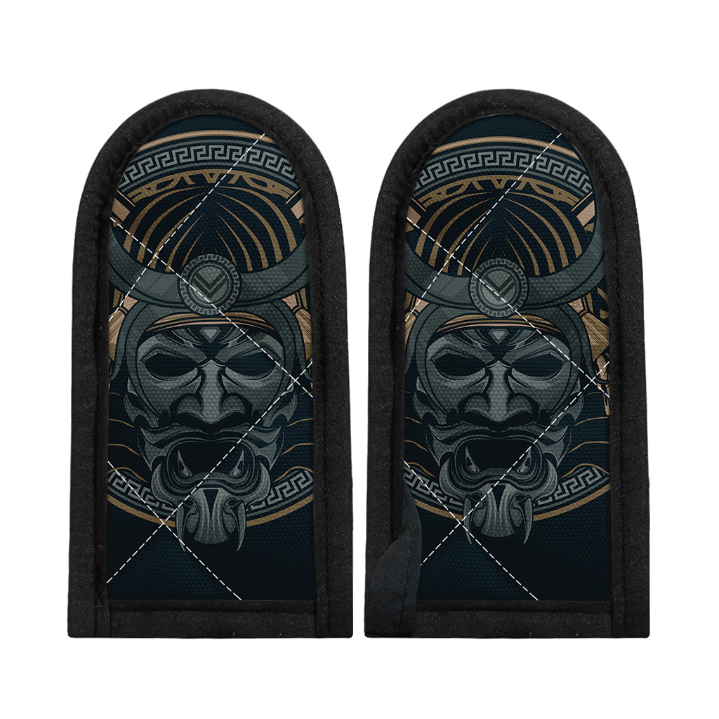 Black Samurai Mask Print Skillet Handle Cover