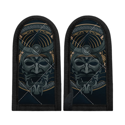 Black Samurai Mask Print Skillet Handle Cover