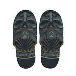 Black Samurai Mask Print Slippers