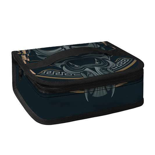 Black Samurai Mask Print Small Lunch Bag