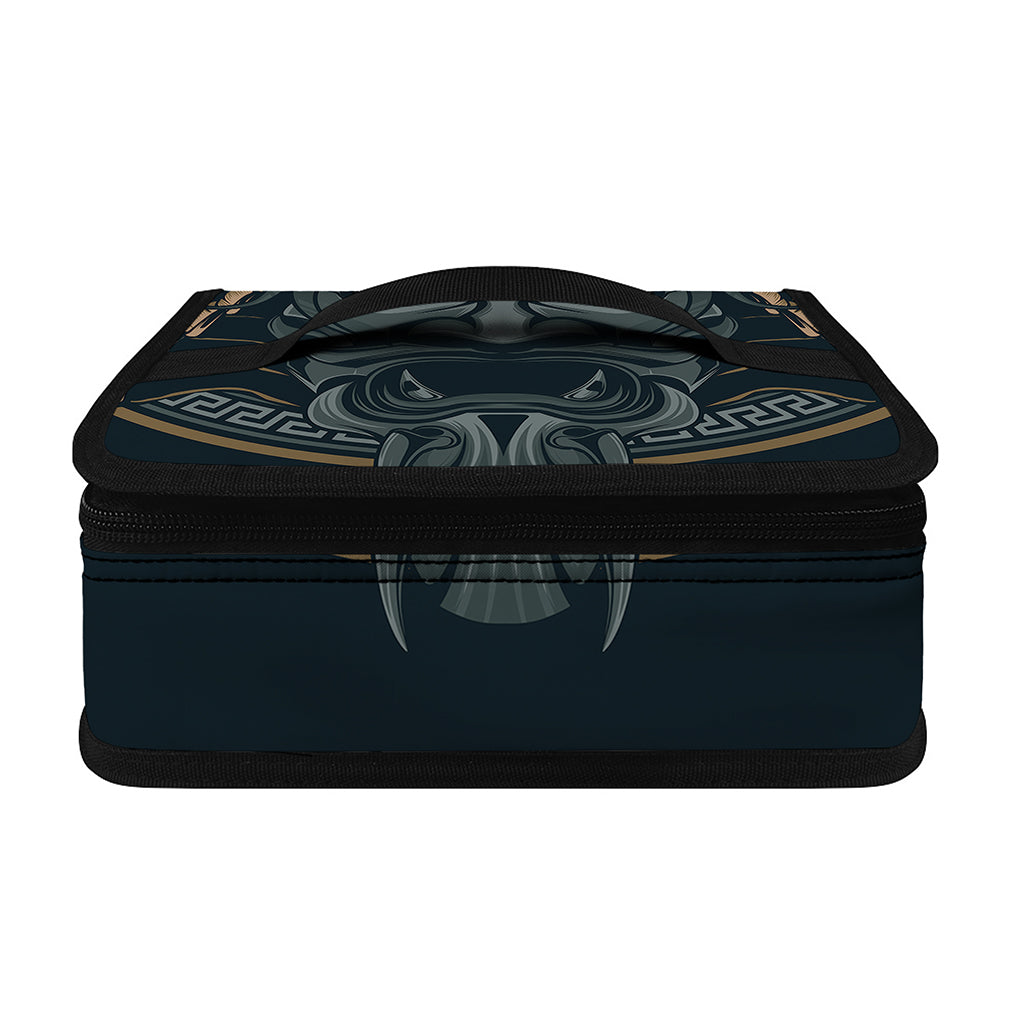 Black Samurai Mask Print Small Lunch Bag