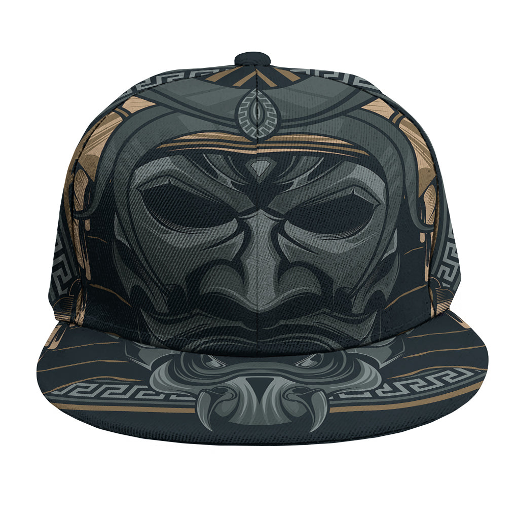 Black Samurai Mask Print Snapback Cap