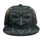 Black Samurai Mask Print Snapback Cap