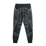 Black Samurai Mask Print Sweatpants