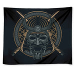Black Samurai Mask Print Tapestry