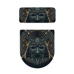Black Samurai Mask Print Toilet Lid And Tank Cover Set