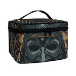 Black Samurai Mask Print Travel Makeup Bag