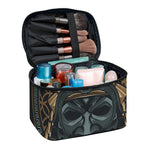 Black Samurai Mask Print Travel Makeup Bag