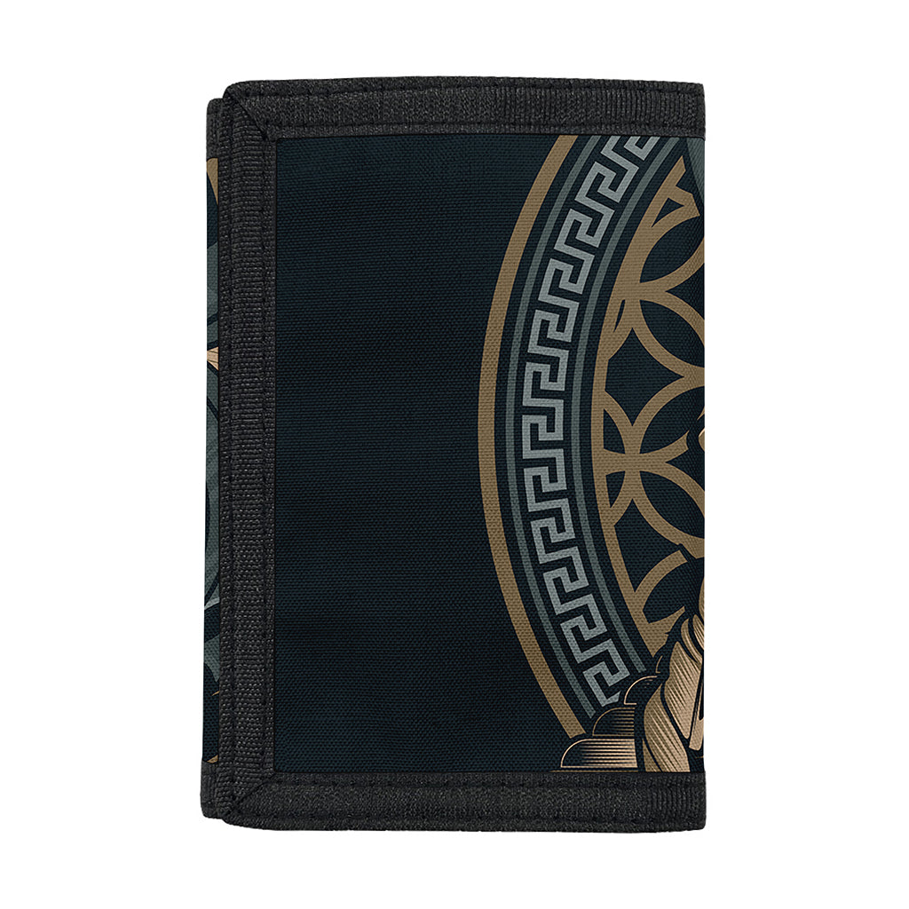 Black Samurai Mask Print Trifold Wallet