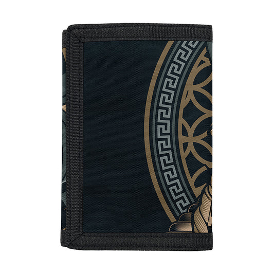 Black Samurai Mask Print Trifold Wallet