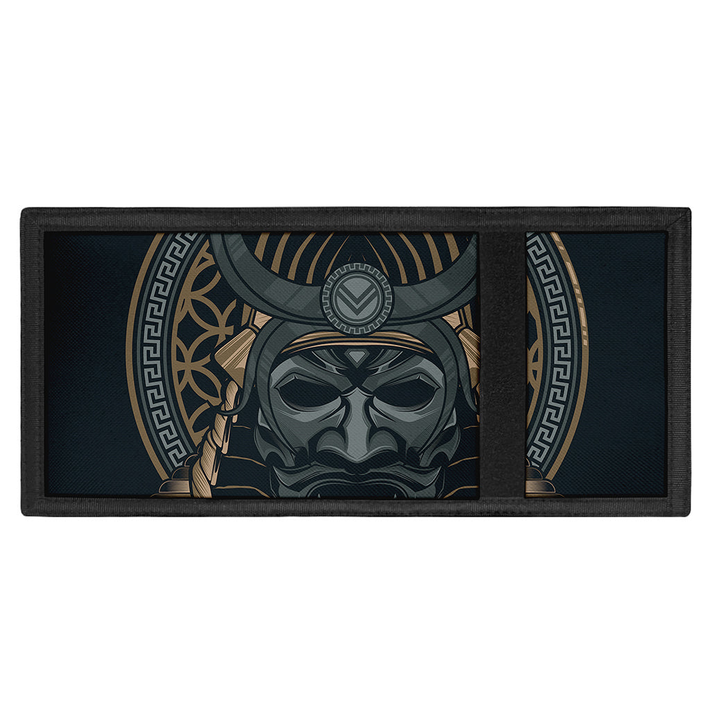 Black Samurai Mask Print Trifold Wallet