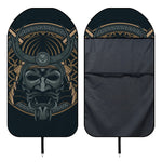 Black Samurai Mask Print Waterproof Car Seat Cover