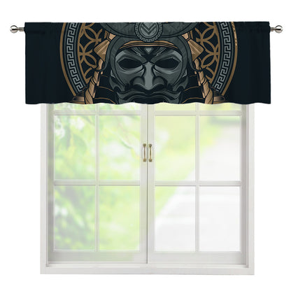 Black Samurai Mask Print Window Valance