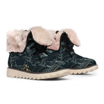 Black Samurai Mask Print Winter Boots