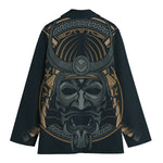 Black Samurai Mask Print Women's Blazer