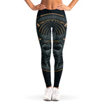 Black Samurai Mask Print Women's Leggings