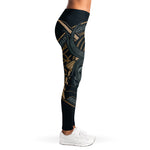 Black Samurai Mask Print Women's Leggings