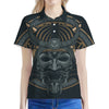 Black Samurai Mask Print Women's Polo Shirt