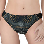 Black Samurai Mask Print Women's Thong