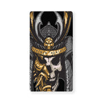 Black Samurai Skull Print Baby Crib Sheet