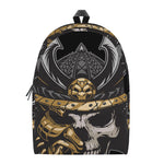 Black Samurai Skull Print Backpack