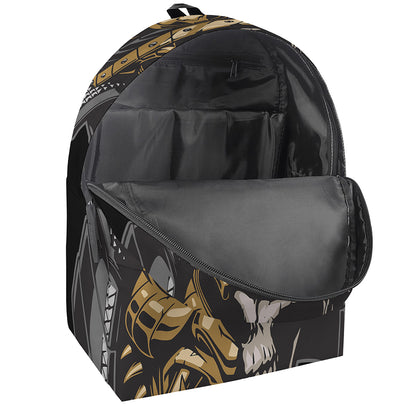 Black Samurai Skull Print Backpack