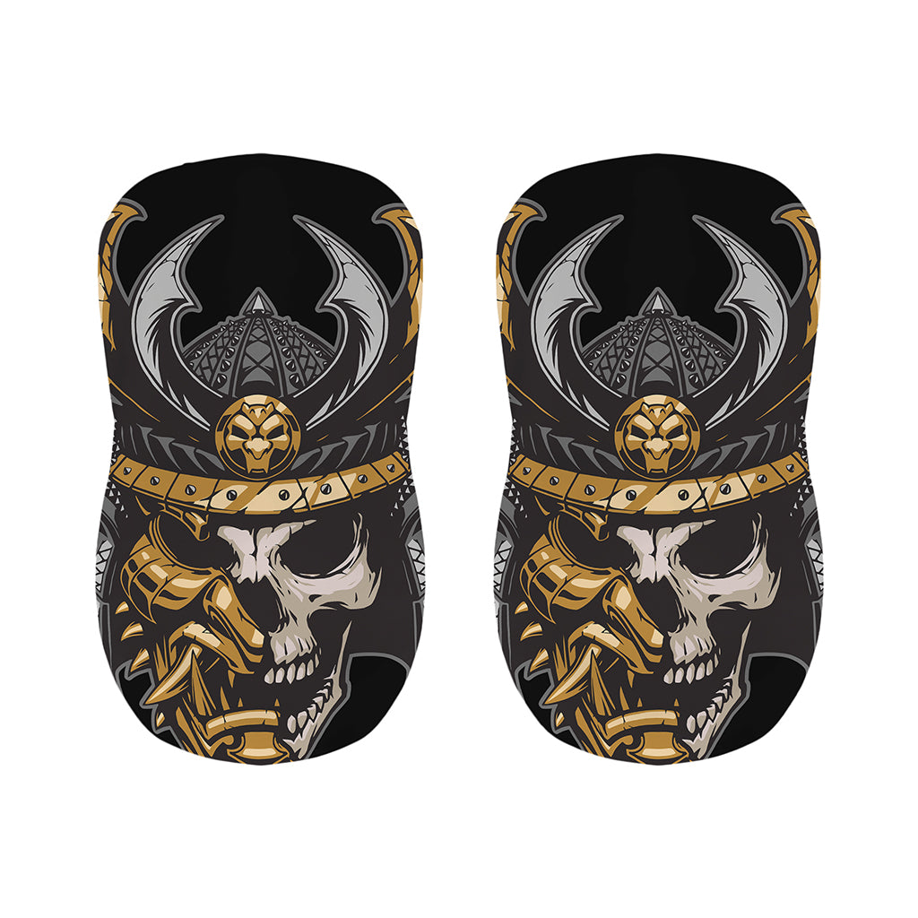 Black Samurai Skull Print Bar Stool Covers