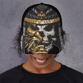 Black Samurai Skull Print Baseball Cap