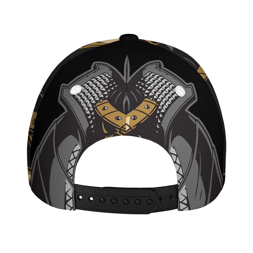 Black Samurai Skull Print Baseball Cap