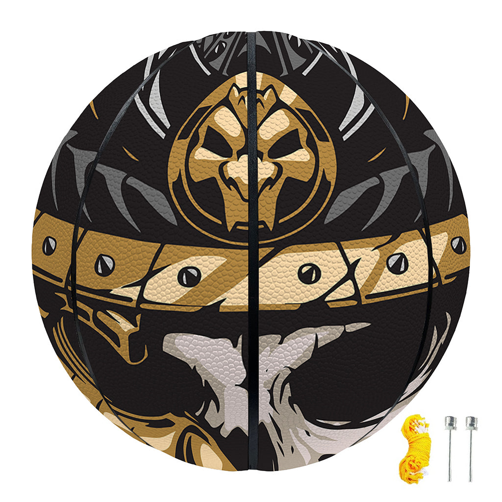 Black Samurai Skull Print Basketball