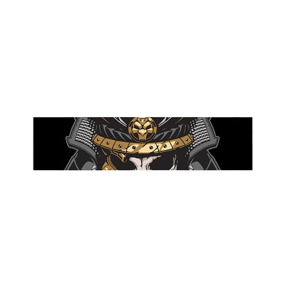 Black Samurai Skull Print Bed Runner