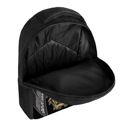 Black Samurai Skull Print Casual Backpack