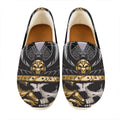 Black Samurai Skull Print Casual Shoes