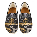 Black Samurai Skull Print Casual Shoes