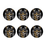 Black Samurai Skull Print Coaster Set